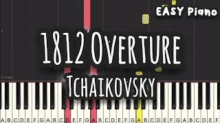 Tchaikovsky  1812 Overture Easy Piano Piano Tutorial Sheet [upl. by Laehpar]