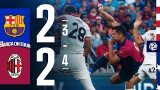 HIGHLIGHTS  FC BARCELONA 2 34 2 AC MILAN  USA TOUR 2024 [upl. by Sell725]