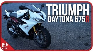 2017 Triumph Daytona 675R  First Ride [upl. by Orimlede349]