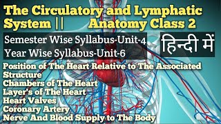 Cardiovascular System  Anatomy Class2nd BSc Nursing  New SyllabusUnit4OldSyllabusUnit6 [upl. by Floro935]