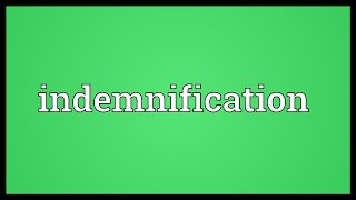 Indemnification Meaning [upl. by Hopkins]