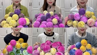 ASMR ICE EATING  SHAVED COLORFUL SNOW BALLS EATING YY [upl. by Loreen952]