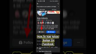 How To Add follow Button On Facebook  Facebook Followers Settings shorts [upl. by Ryter]