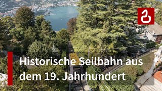 Standseilbahn Como  Brunate  Historische Seilbahn am Comer See  Wahrzeichen des Lago di Como [upl. by Aihsek221]