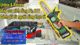 Review máy cưa xích dùng Pin 21V của Dekton [upl. by Brannon3]