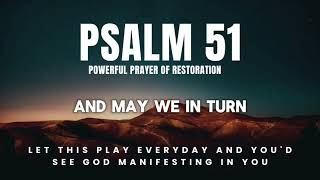 PSALMS 51 POWERFUL PRAYER OF RESTORATIONprayersdailylovemotivationmotivationalgodpsalms [upl. by Enaud]