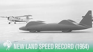 New Land Speed Record Set By Donald Campbell  403mph 1964  Sporting History [upl. by Arimay]