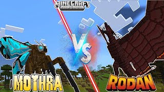 Mothra Vs Rodan in MINECRAFT POCKET EDITION [upl. by Ehtnax62]