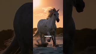 Camargue horse  Horse facts  Fun and Educational shortsvideo horse [upl. by Ilyk]