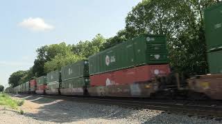 NORFOLK SOUTHERN GE D940CW Southbound Intermodal Container Train [upl. by Wilbert572]