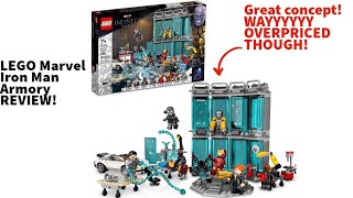 LEGO Marvel Infinity Saga Iron Man Armory REVIEW Set 76216 [upl. by Nodnal]