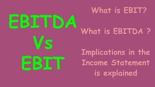 EBITDA Vs EBIT [upl. by Lyrahs]