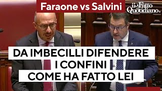 Faraone vs Salvini lo scontro in Aula quotDa imbecilli difendere i confini cosìquot [upl. by Animar]