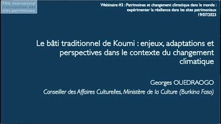 Bâti traditionnel de Koumi enjeux adaptations et perspectives en contexte de changement climatique [upl. by Amluz]