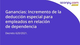 Ganancias Incremento de la deducción especial para empleados en relación de dependencia [upl. by Ailsa]