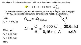 Vidéo chaleur molaire et stoechiométrie [upl. by Nanis]