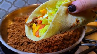 These ground beef soft tacos come together QUICK Dinner recipes [upl. by Yxel]