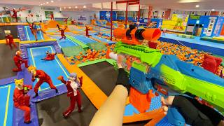 Nerf War  Amusement Park Battle 58 Nerf First Person Shooter [upl. by Pappas]