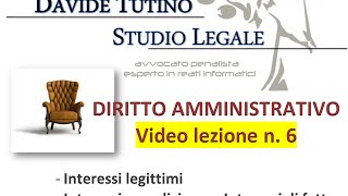 Diritto Amministrativo Video lezione n6  Interessi legittimi semplici e di fatto [upl. by Ulane]