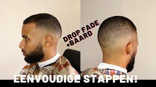 Hoge Drop Fade  Baard  Overloop Tutorial  EASY [upl. by Remot813]