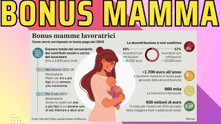 SBLOCCATO IL BONUS MAMME 2024 INPS bonus inps [upl. by Assille446]