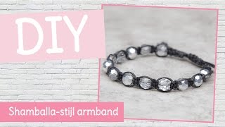 DIY sieraden maken met Kralenhoekje  armband knopen in shamballa stijl [upl. by Atnuahsal]