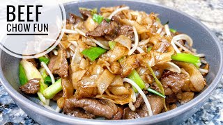 Beef Chow Fun Recipe Stir Fried Rice Noodle [upl. by Nnaecarg]