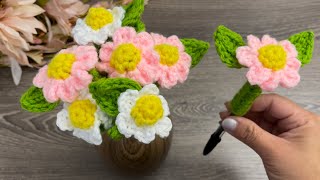 Crochet Flower Pen Topper  HappyBankkycraftymom [upl. by Notsek22]