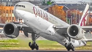 35 BIG PLANE TAKEOFFS and LANDINGS at LHR  London Heathrow Plane Spotting LHREGLL [upl. by Adlev]