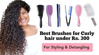 Best Brushes for Curly Hair for Styling amp detangling in a Budget [upl. by Papert]