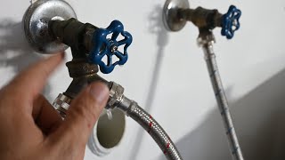 How to Replace Leaking Washing Machine Water Shutoff Valves [upl. by Aidyn]