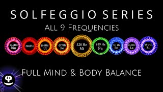 Deep Sleep  All 9 Solfeggio Frequencies  Black Screen  Binaural Beats [upl. by Weidman]