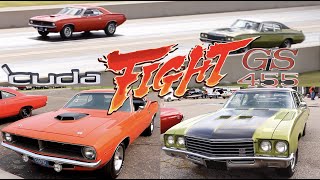 1970 Hemi Cuda vs 1971 Buick GS 455  Stock Drag Race [upl. by Rosanna424]