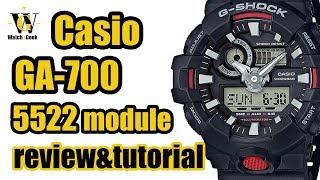 Casio GA 700 G shock  module 5522  review amp tutorial on how to setup and use the functions [upl. by Cecilia]