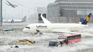 Frankfurt Airport Completely Flooded Scary Flooding in Frankfurt Germany [upl. by Anahc]