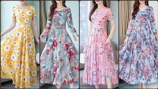 New Styles Womens Floral Print Maxi Dress Design 2020 [upl. by Cirderf]