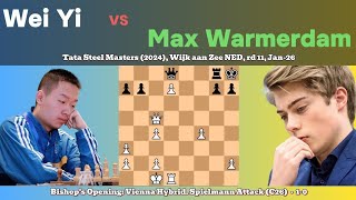 Wei Yi vs Max WarmerdamTata Steel Masters 2024 Wijk aan Zee NED rd 11 Jan26 [upl. by Eniac]