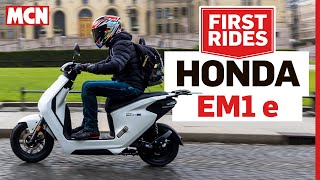 We ride Hondas first electric motorcycle for Europe The EM1 e scooter  MCN Review [upl. by Hainahpez]