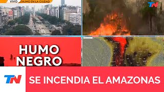 Un incendio en el Amazonas genera grandes cantidades de humo negro que ya llegó a la Argentina [upl. by Xam579]