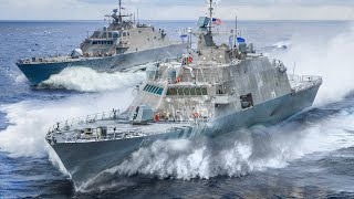 Powerful US Combat Ships Battle Giant Waves in Middle of the Ocean [upl. by Porte]