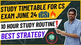 Study Timetable to Crack June 2024 CS exams CS Executive CS Professional [upl. by Araec]