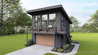 MODERN HOUSE PLAN 94000198 with INTERIOR [upl. by Odnaloy]