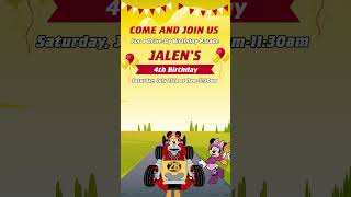 Mickey Mouse Roadster Birthday Video Invitation mickeymouseroadster videoinvitation [upl. by Nat]