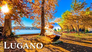 Lugano in autumn is the golden paradise 🇨🇭 Switzerland 4K [upl. by Susy]