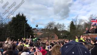 Ashbourne Shrovetide Football 2015 turning up the ball in Slow Motion [upl. by Znerol644]