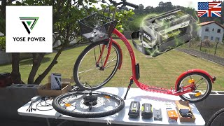 HOMEMADE ELECTRIC SCOOTER 🛴 YOSE POWER ebike conversion kit ⚡ Electric Kickbike 🔋 RYOBI batteries [upl. by Canada496]