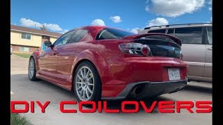 DIY RX8 BILSTEIN COILOVER CONVERSION Part 1 Poverty PSS9 [upl. by Einnhoj]