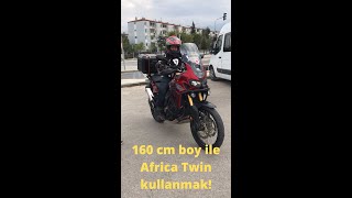 Kısa boy ile motosiklet kullanmak  160 cm boy 2017 Africa Twin DCT  Short rider riding Africa Twin [upl. by Illehs]