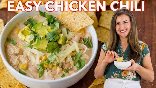 Easy White Chicken Chili Stovetop Recipe [upl. by Dunlavy344]