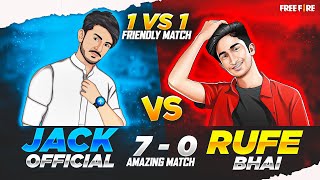 JACK OFFICIAL VS RUFE BHAI ONE SIDED CLASH SQUAD MATCH EVER  FREE FIRE [upl. by Annawak]